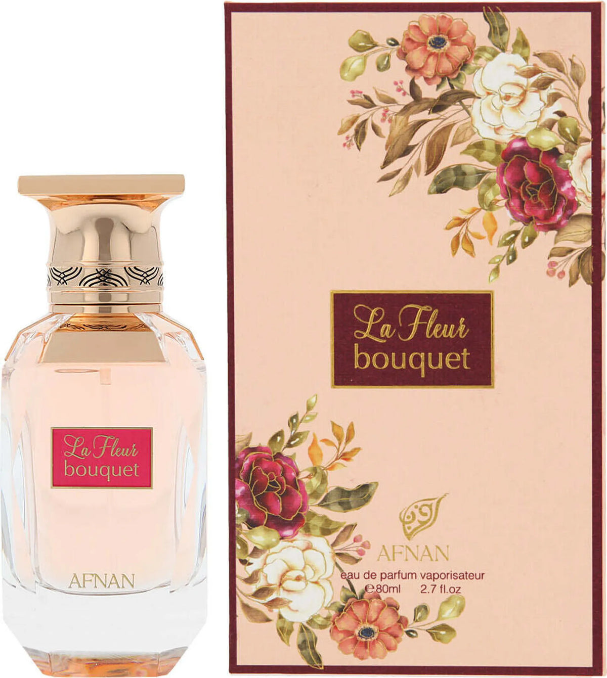 Afnan La Fleur Bouquet Eau de Parfum 80 ml – Floraler Damenduft | Weiße Blüten, Früchte, Moschus & Pudrige Noten