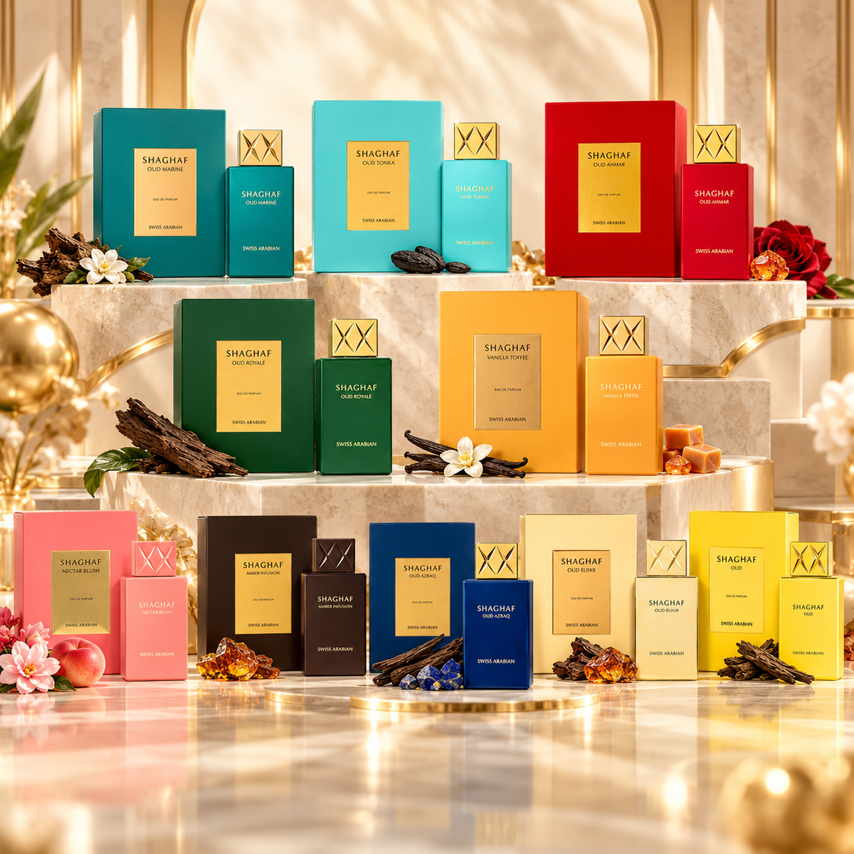 Swiss Arabian Shaghaf Collection – 10 exklusive Parfums zur Auswahl | Shaghaf Oud, Tonka, Marine, Ahmar, Royal, Azraq & mehr