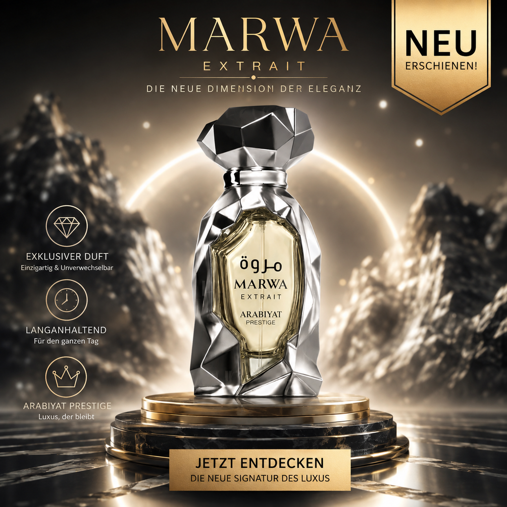 Arabiyat Prestige Marwa Extrait de Parfum – Zitrisch-Würziger Unisex Duft | Bergamotte, Schwarzer Tee & Weihrauch