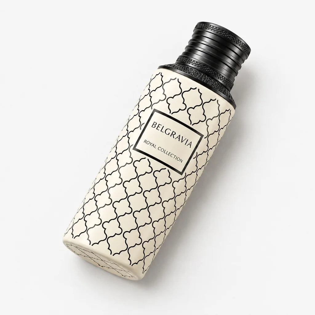 Maison Asrar Belgravia Eau de Parfum 100 ml – Süß-Zitrischer Unisex Duft | Bergamotte, Karamell, Vetiver & Moschus
