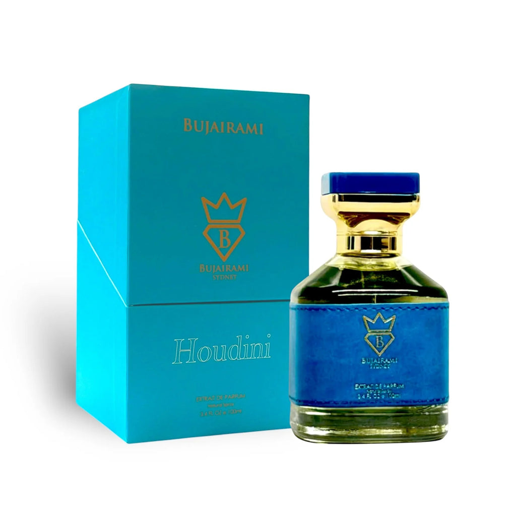 Bujairami Houdini Extrait de Parfum 100 ml – Zitrisch-Floraler Unisex Duft | Tiaré, Moschus & Sandelholz